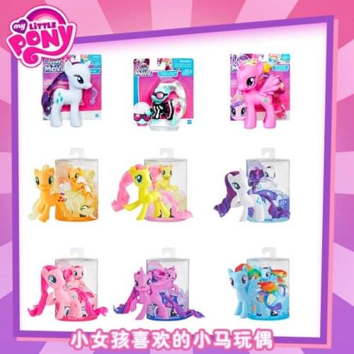 Hasbro My little Pony Dolls Basic Pony Rainbow Dash Pinkie Pie Action Figures Toys Anime Collection Model Pony Figures Kids Toys