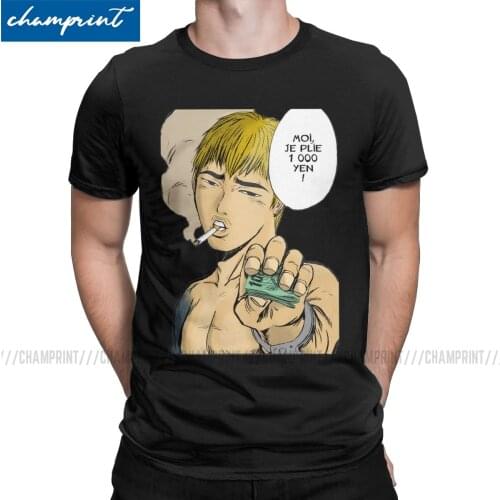 Mens T-Shirts GTO I Fold 1,000 Yen Funny Tees Short Sleeve Great Teacher Onizuka Japan Manga T Shirt O Neck Clothing Graphic