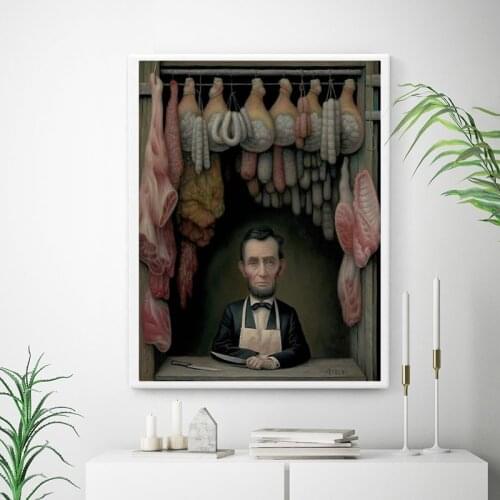 The Uncle who Sells Meat By Mark Ryden Canvas Painting Oil Print Poster Wall Art HD Picture for Living Room Home Decoration