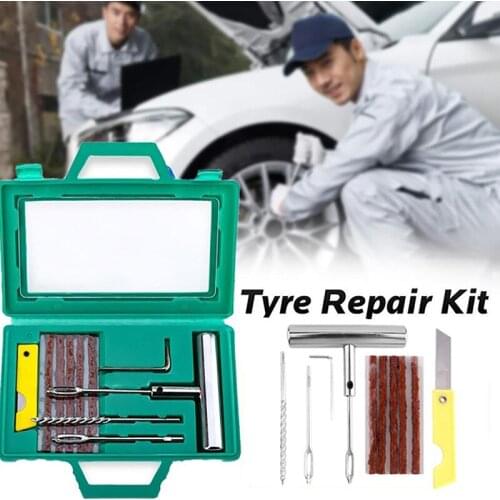 Tire Repair Kit Heavy Duty Puncture Fix Tools Plug Fit Car Truck Motorcycle Bike