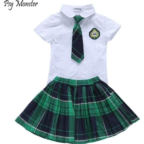 Japanese Student School Uniforms Set Suit for Girls Boys Children Formal Dress Kids Shirt Skirt Boys Shorts Tie Clothing Set