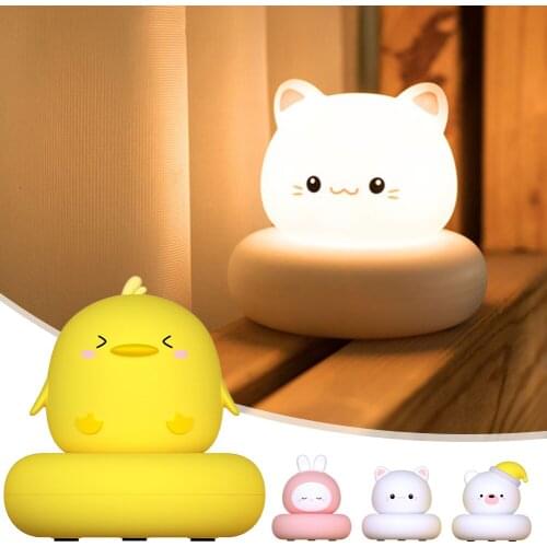 Creative Cute Animal Shaped LED Night Light With Rechargeable Remote Control Child Bedroom Shaped USB Charging Home Night Lamp