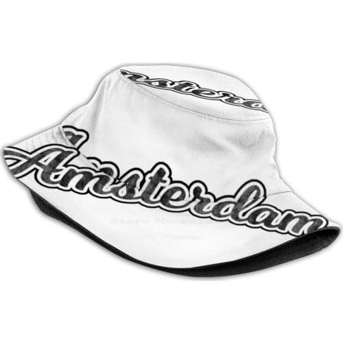 Logo Korean Caps Funny Beach Bucket Hats Holland Holland Netherlands Netherlands Red Light District Anne Frank House Dutch