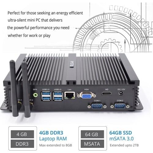 3 Years Warranty HYSTOU Intel Core i3 i5 Fanless Mini PC Windows 10 Linux Desktop Industrial PC Windows7 mini Computer VGA HDMI