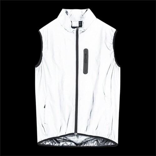 WOSAWE Mens Reflective Safety Cycling Motorbike Vest MTB Lightweight Waterproof Windproof Mesh Sleeveless Jacket Running Vest