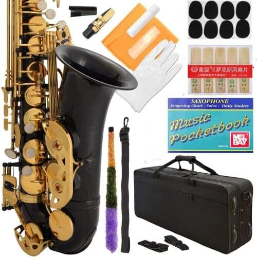 Professional Black-Gold Keys Eb E Flat Alto Saxophone Sax