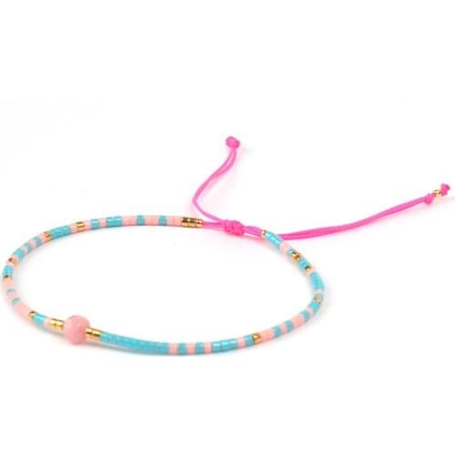 Handmade Japan Seed Bead Rope Adjustable Bracelets Multicolor Rope Diy Charm Women Resin Bracelet Birthday Gift For Girlfriend