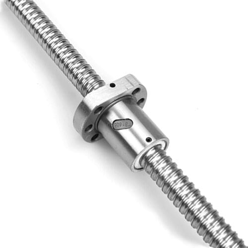 1PC Ball Screw SFU1204/1604/1605/1610/2004/2005/2504/2505/2510 Length1200-2550mm + Single Waist Nut Processed Ends CNC router