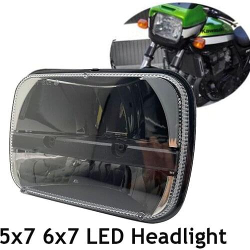 1PCS 5X7 inch Rectangular Sealed beam led headlights White DRL Amber turn singal lights for Kawasaki ZRX 1100 and the 1200