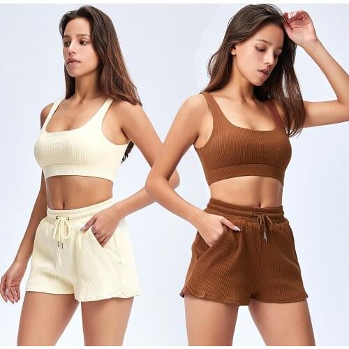 2 Piece Tracksuit Short for Women Sports Bra and Leggings Set Sports Wear for Women Gym Running Clothing Athletic Yoga Set