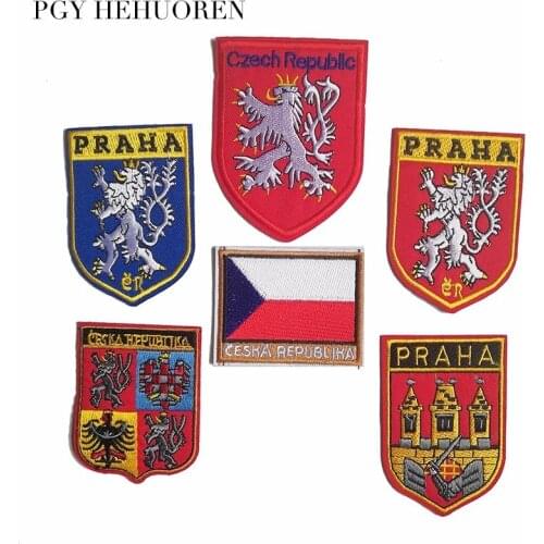 PGY 1PCS praha Czech republlc Badge patches sew-on patches for coat jacket Parches