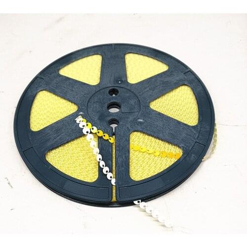 12pcs Garments Parts Two side sequins length 95meters/reel Yellow and White (8920) 5mm side hole Sequin Reels