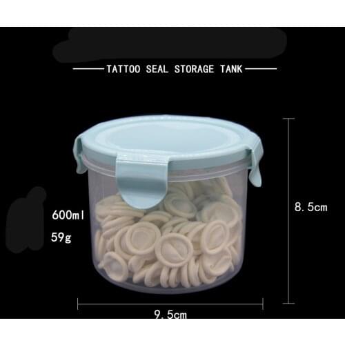 2Pcs Cup Rings Glue Rings Disposable Plastic Tattoo Glue Holder Nail Art Eyelash Extension Makeup Rings with Storage Box