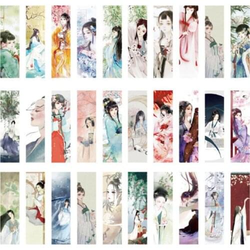 30pcs Beautiful Girl Bookmarks Paper Page Notes Label Message Card Book Marker School Supplies Stationery