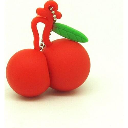 3D Lovely Cherry usb flash drive cartoon red Fruit pen drive 4gb 8gb 16gb 32gb u disk memoria pendrives festival computer gift