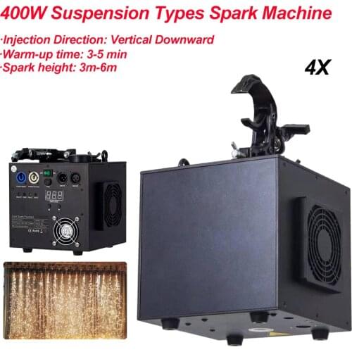 4Pcs/Lot 400W Sparklers Waterfall Fireworks Pyrotechnics Remote DMX512 Control Cold Fire Machine Spark for Fixed Stage Lighting