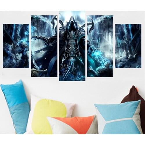 5 Panel Canvas Art Wall Decor Animation Dark Person Poster Modern Decoration Home Decorative Framework Living Room Pictures
