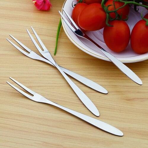 800PCS High Quality Fashion Stainless Steel Fruit Fork Two Tooth Dessert Fork Eating Very Convenient For People