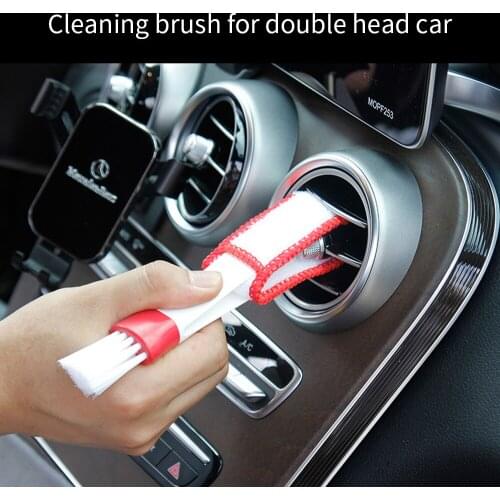 Auto Double End Gap Brush Air Conditioner Wind Outlets Car Cleaning Tool Keyboard Shutter Duster Brush Auto Accessories