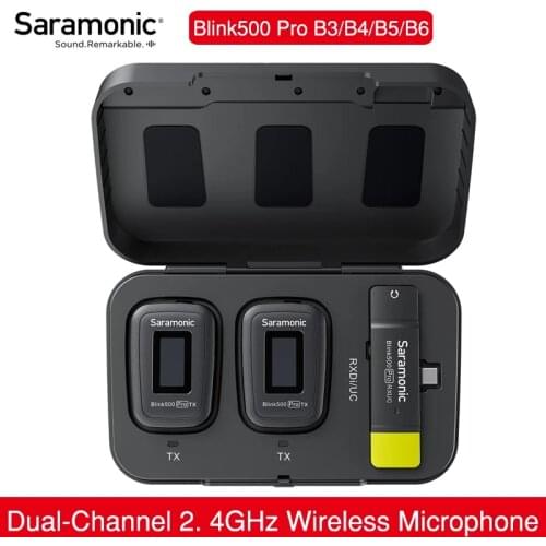 Saramonic Blink 500 Pro B3 B4 B5 B6 Wireless Lavalier Microphone 2.4 GHz Dual Channel Studio Condenser Mic for iOS Android DSLR