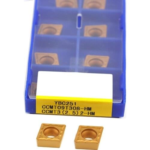 CCMT060204 09T304 HM CCMT09T308-HM YBC251 YBC252 CNC Lathe Tool Carbide Turning Tool Blade Wear Resistant, For Steel Processing