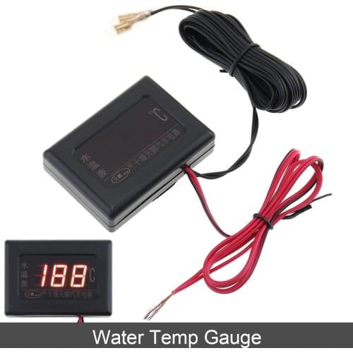 12V 24 V Universal Digital Display Anti Shake Water Temp Temperature Gauge with Sensor for Car Truck Motorcyle Automobiles