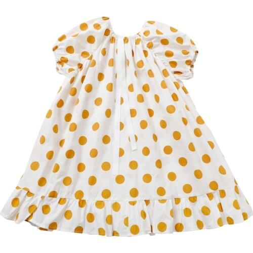 6 To 14 Years Girls Summer Dress 2021 New Teen Cotton Polka Dot Dress Kids Clothes Fashion Teen Girl Cute Dress Lantern Sleeve
