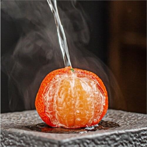 Fruit Tea Pet Water Discoloration Orange Resin Tea Table Ornaments Creative Small Tea Play Full Fun Fondly Decorative Tea Tray