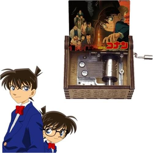 Anime Cartoon detective conan Song Togetsukyo Kimi Omofu Color print Wood Music Box For Kids birthday christmas Gift Present