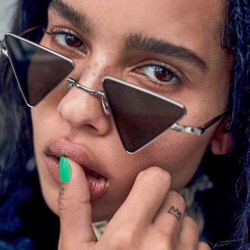 Luxury brand triangle sunglasses Gradient lenses sun glasses for women men metal frame high quality high quality 93318