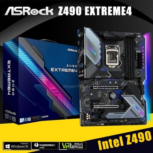 ASRock Z490 Extreme4 Motherboard LGA 1200 Supports DDR4 128GB PCI-E 3.0 M.2 SATA III Interface USB3.2 Supports 802.11 a/b/g/n/ac