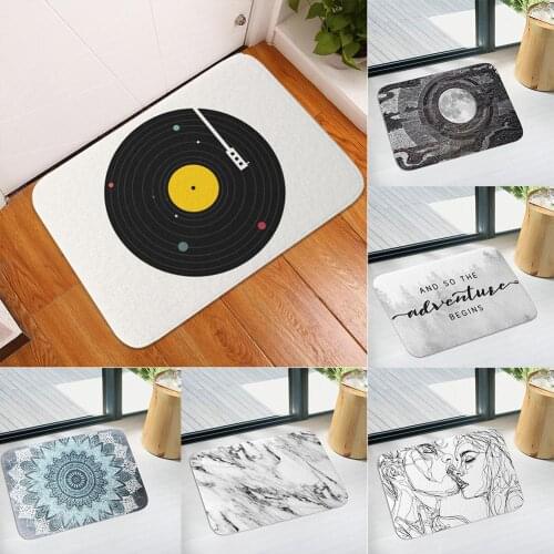 Marble Flower Kiss Moon Carpet Bedroom Kitchen Anti-Slip Doormat Home Decor