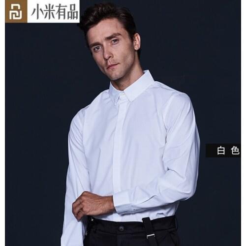 Supield Men Hydrophobic antifouling Long Sleeve Shirt Solid Slim Fit Casual Business White Dress Shirt for xiaomi youpin
