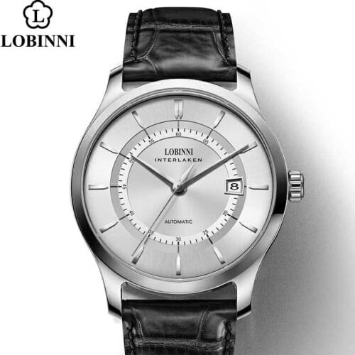Switzerland LOBINNI MIYOTA Movement Watch For Men Wristwatch Automatic Self-Wind relogios masculino Leather Mens Watches Clock
