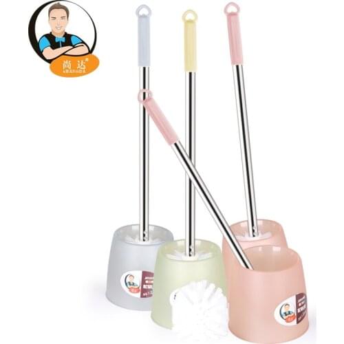 Mao Qingjie soft brush long-handled toilet brush stainless steel bathroom toilet brush toilet suite no dead ends
