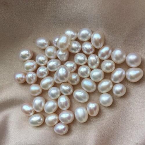 10pcs/lot high luster top half drilled oval drop shape natural real pearls for jewelry making white peach purple gray peacock