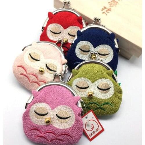 Japan style wind handmade cloth new owl ladies purse key bag coin wallet wholesale mix 10pcs/lot