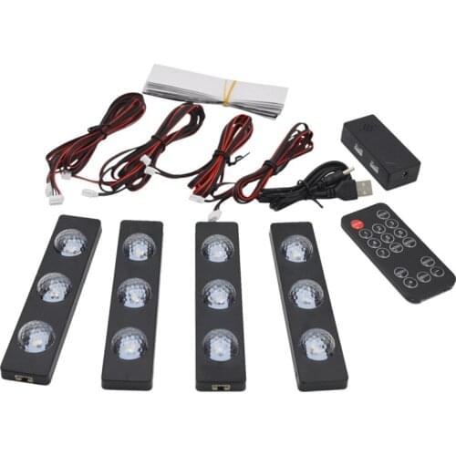 Foot Sole Atmosphere Light One for Four Car Interior Modification Multicolor Sound Control Led Decorative Atmosphere