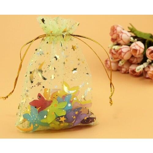 Wholesale 100Pcs/lot 9x12cm Green Organza Bag Drawable Christmas Wedding Gift Bags Candy Gifts Jewelry Packaging Bags & Pouch