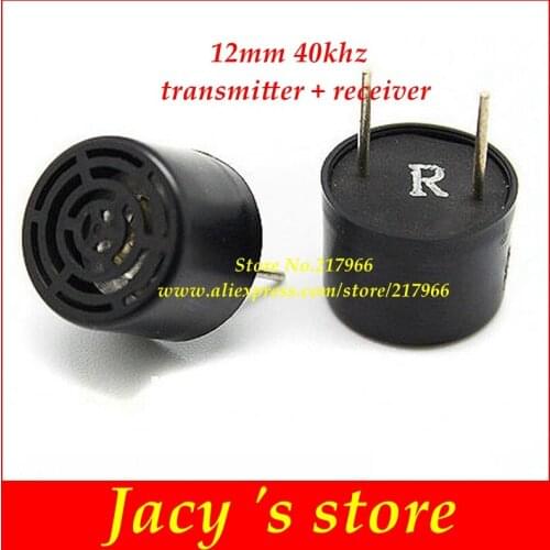Open Ultrasonic Sensor Frequency 40Khz Diameter 12mm transmitter and receiver split Probe Ranging Avoidance Plastic shell