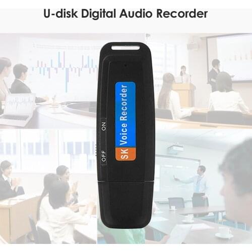 Portable U Disk Audio Voice Recorder TF Card USB Dictaphone Flash Drive Dictaphone Long Distance Audio Recording MP3 Player