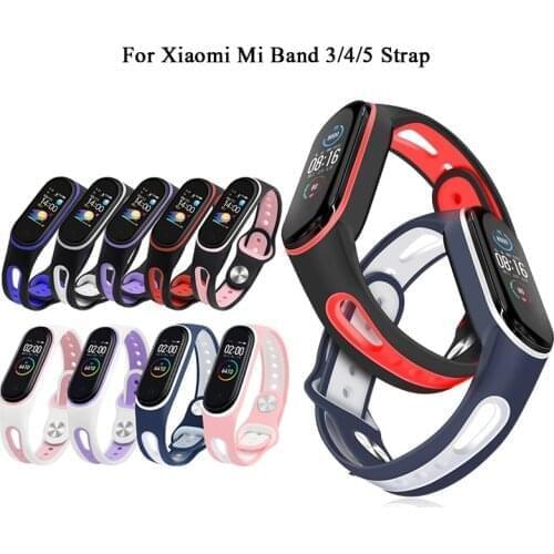 Newest Soft Silicone band for xiaomi mi band 3 4 5 strap U-shaped breathable wristband replacement strap for mi band 4 3 Sports