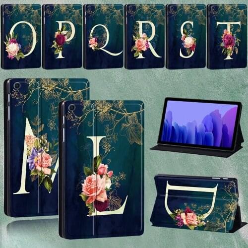 For Samsung Galaxy Tab A7 10.4"SM-T500 SM-T505 Flip Tablet Stand Dust-proof Cover for Tab A7 2020 Letter Pattern Protective Case