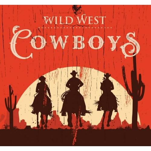 Country cowboy silhouette horses wooden sign theme backdrop Vinyl cloth High quality Computer print party background