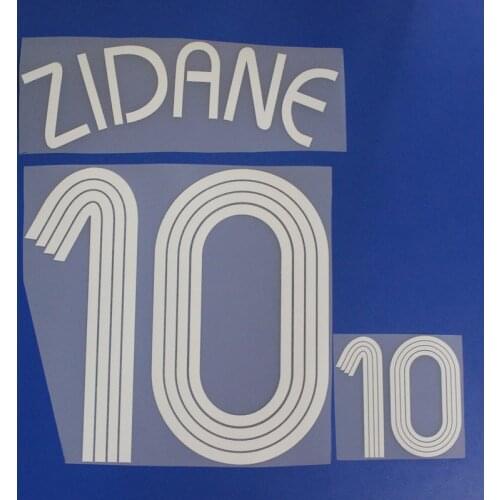 Super A Retro 2006 1998 2000 World Cup france home soccer jersey zidane number font print, Hot stamping patches badges