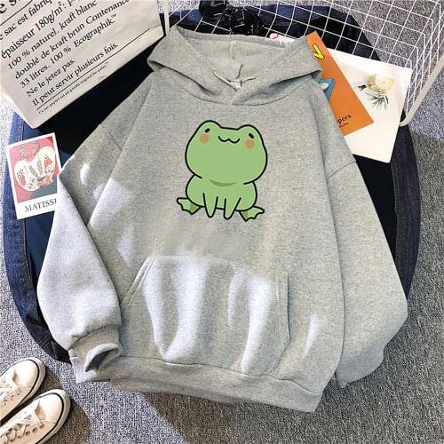 2021 Cute Animal Frog Printed Hoodie Men Women Sweatshirt Pullover Unisex Tracksuits Long Sleeve Pocket Oversized Tops 300