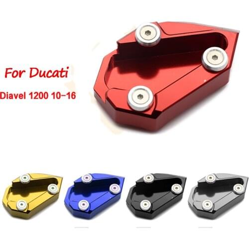 Motorcycle CNC Kickstand Foot Side Stand Extension Enlarge Pad Support Plate For Ducati Diavel 1200 2010-2016