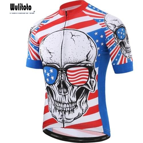 WULITOTO Mountain Bike Bicycle Top Shirt Skeleton summer short-sleeved cycling clothes outdoor sweatshirt For Men