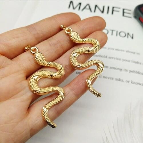 2021 Trendy Vintage Snake Shape Dangle Earrings for Women Girl Retro Drop Earrings Cute Object Earring Jewelry Bijoux Wholesale