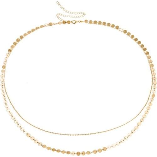 Women Bridal Metal Belly Waist Belt Geometric Discs Sequins Adjustable Body Chain Beach Bikini Evening Dress Jewelry